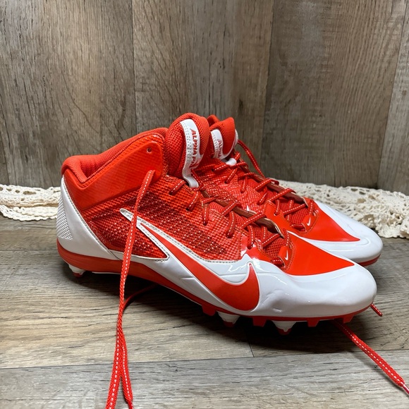Nike Alpha Pro Football Cleats Men's Sz 15White/orange 599025-181 shoes*READ* - Picture 2 of 13